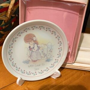 Precious Moments Vintage Mini Decorative Plate with Sweet Illustration NIB